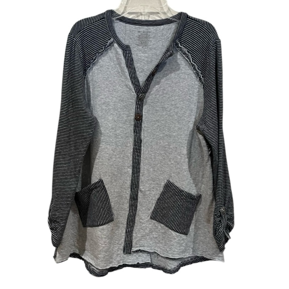 Neon Buddha blue gray lagenlook top sweater sweatshirt size medium